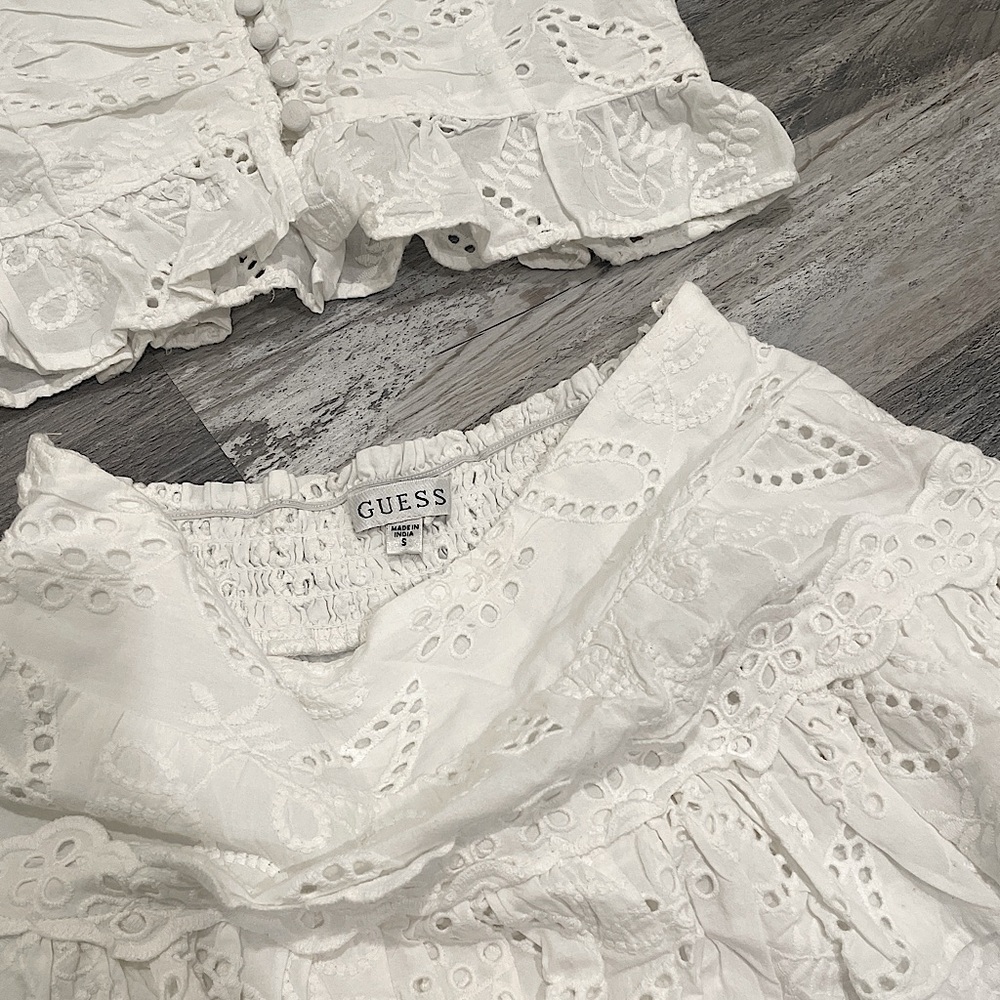 GUESS Arielle Cotton Eyelet Top & Skirt Set - Picture 7 of 7